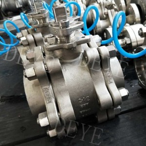 Cast Alloy20 steel ball valve with 3pc body
