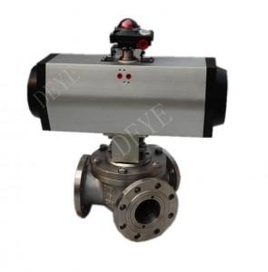 300LBS stainless steel 3-way ball valve with Flanged ends