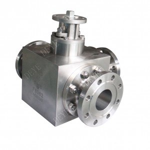 300LBS stainless steel 3-way ball valve with Flanged ends