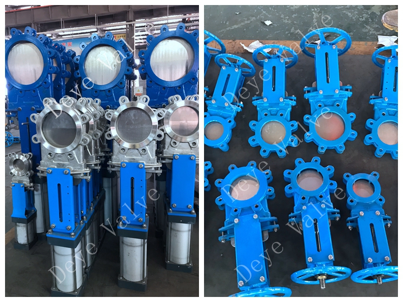 stainless steel knife gate valve with pneumatic actuator